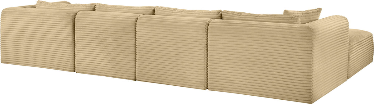 Shaggy - 5 Piece Modular Sectional With Chaise And Ottoman