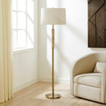 Verlaine - Travertine Floor Lamp - Brass,Gold