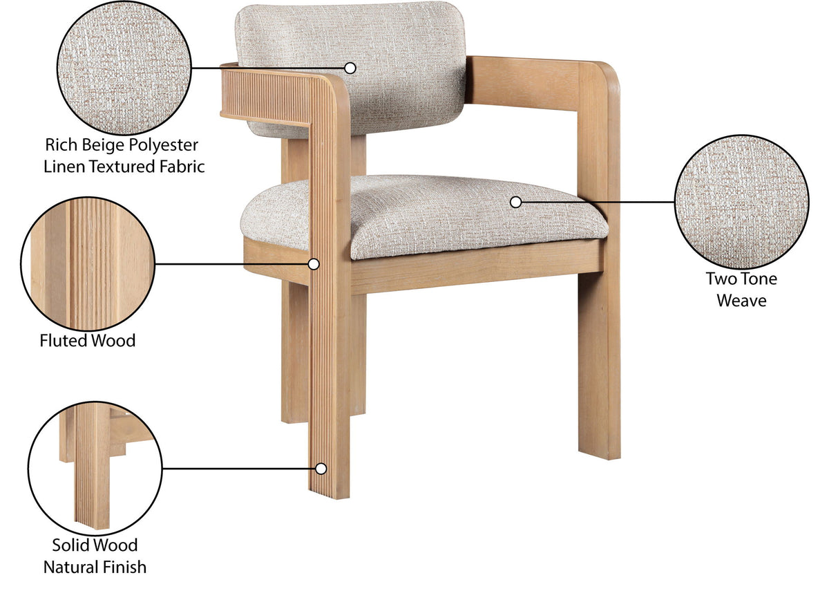Sacha - Linen Dining Chair With Natural Base (Set of 2)