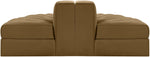 Rummi - Velvet Performance Fabric Upholstered 2 Piece  Rounded Modular Loveseat
