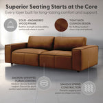 Clayton - Leather Sofa With Track Arms