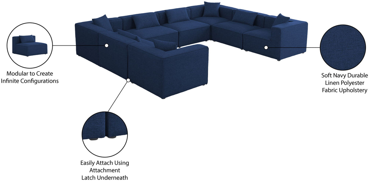 Cube - Linen 8 Piece Modular Sectional