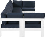 Nizuc - Outdoor Patio 7 Piece Modular Sectional With White Frame