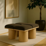 Pavilion - 4 Piece Modular Bench With Natural Base