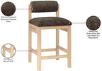 Roundhill - Fabric Counter Stool - Natural Frame
