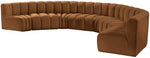 Arc - Velvet 8 Piece U-Shaped Modular Sofa - Saddle