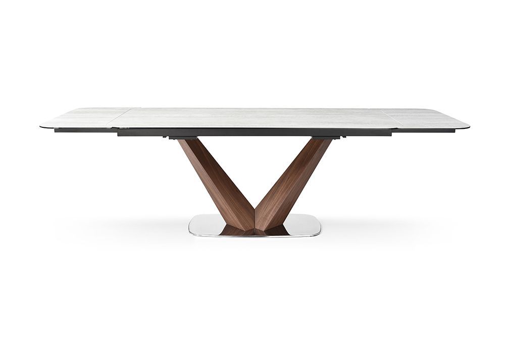 9188 - Dining Table With Extensions - White