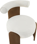 Calder - Linen Textured Fabric Upholstered Accent Chair - Painted Brown Base