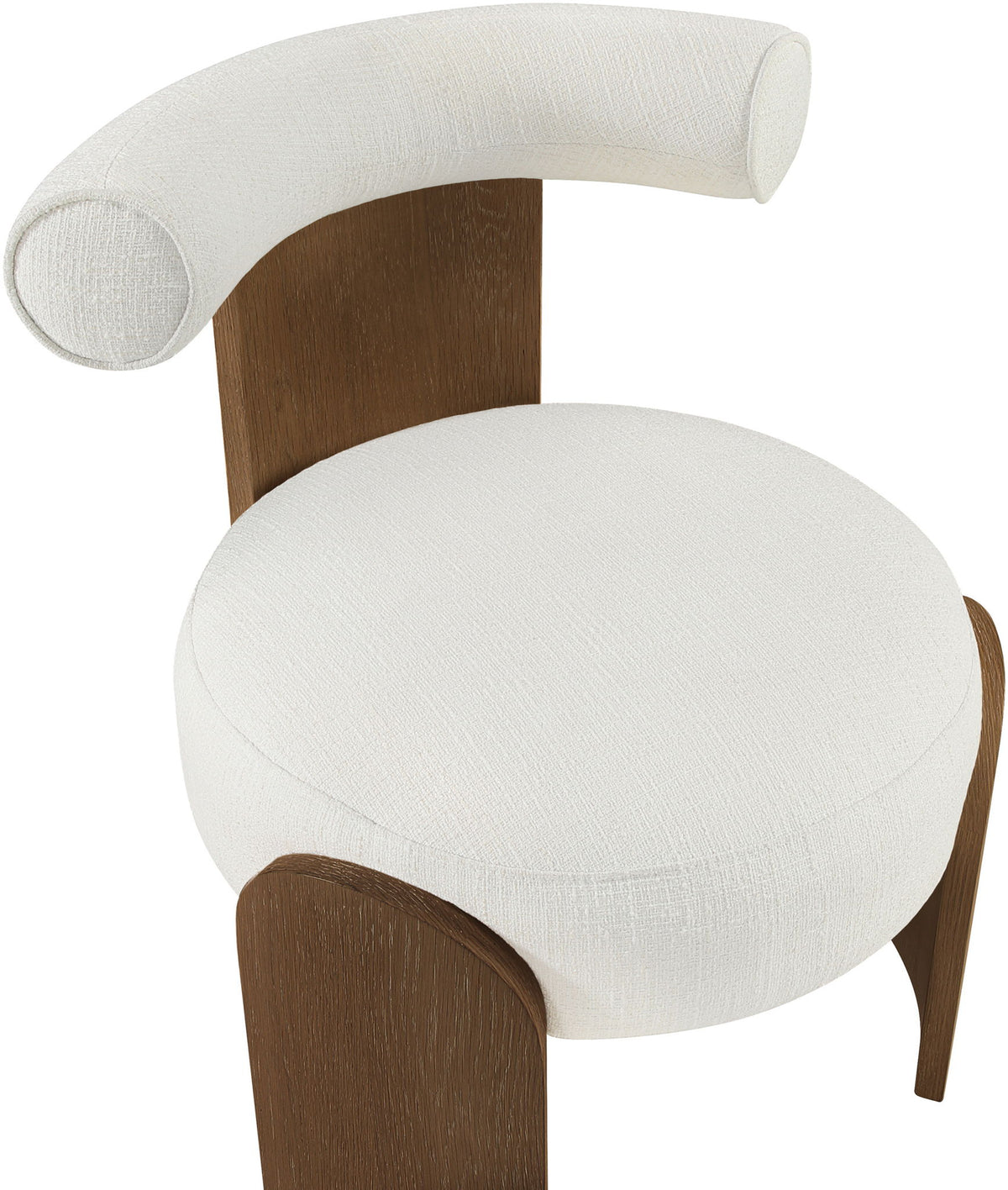 Calder - Linen Textured Fabric Upholstered Accent Chair - Painted Brown Base