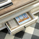 Realyn - Lift Top Cocktail Table - White / Brown