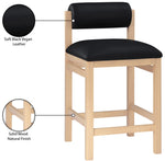 Roundhill - Faux Leather Counter Stool - Natural Frame