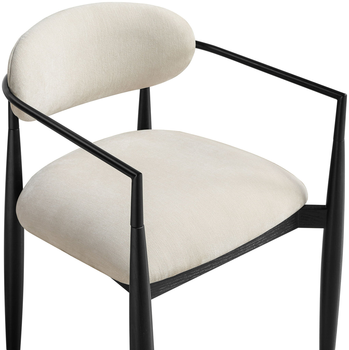 Riccio - Fabric Dining Arm Chair (Set of 2) - Black Frame