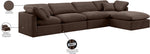 Indulge - Velvet 5 Piece Modular Sectional With Chaise