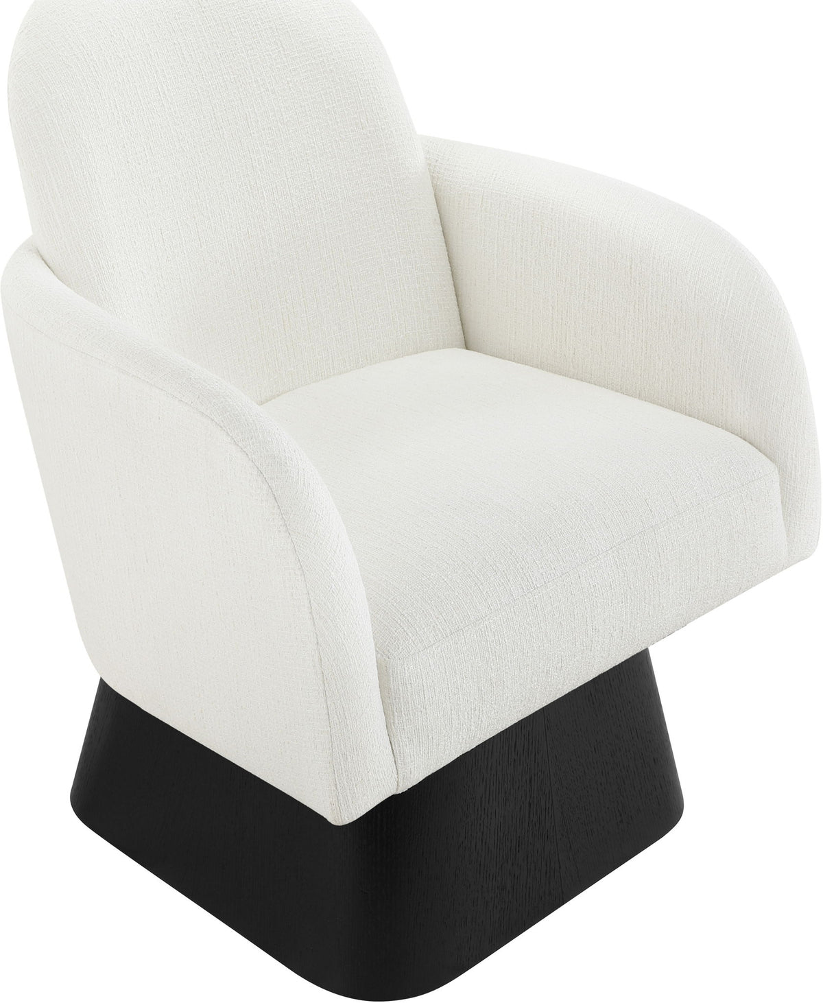 Marlowe - Linen Textured Fabric Upholstered Swivel Accent Chair - Stained Black