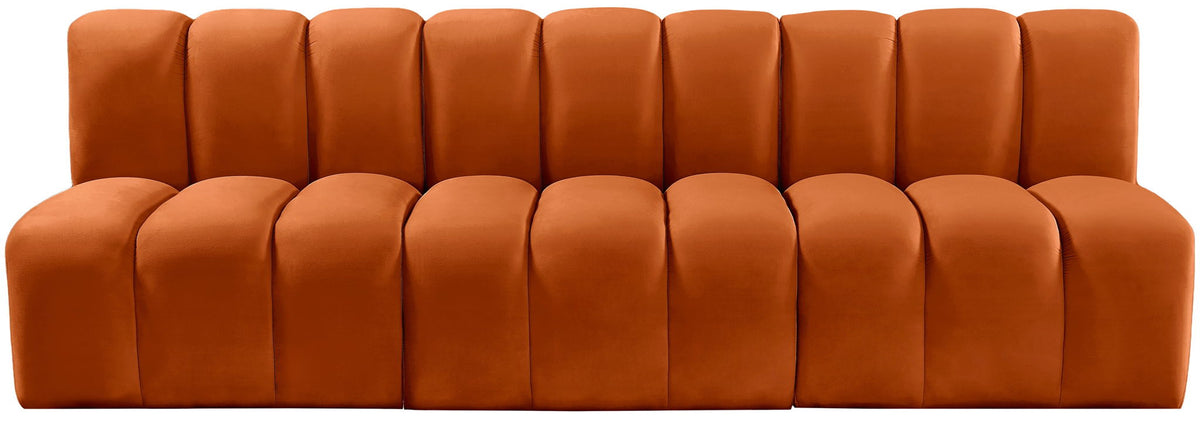 Arc - Velvet 3 Piece Modular Straight Sofa