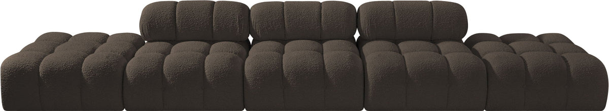 Ames - 5 Piece Boucle Upholstered Modular Sofa With 2 Armless Seats