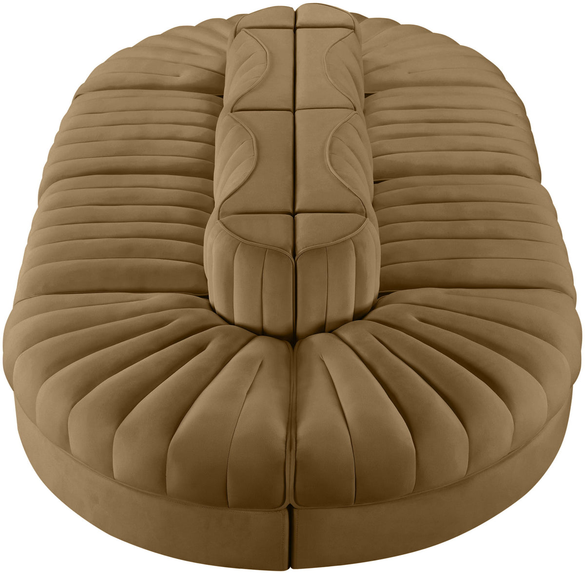 Rummi - Oval Velvet Performance Fabric Upholstered 8 Piece Modular Sectional