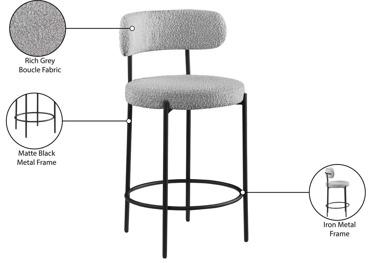 Beacon - Boucle Fabric Stool (Set of 2)