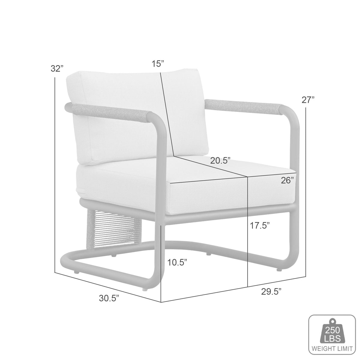 Dorado - Outdoor Club Chair - Off-White / Gray