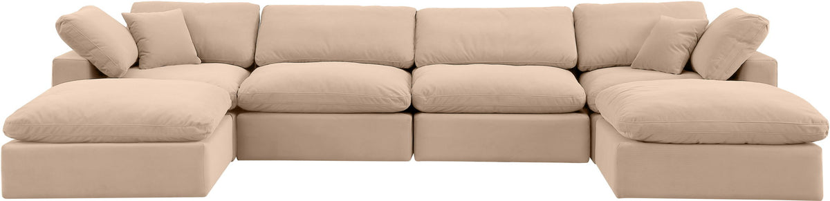 Comfy - 6 Piece Velvet Modular Double Chaise Sectional