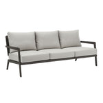Avila - Outdoor Sofa With Woven Rattan Details Aluminum Frame And Cushions - Dark Bronze / Silver Ash
