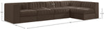 Rummi - Velvet Performance Fabric Upholstered 5 Piece Modular Sectional, L-Shaped (Right)
