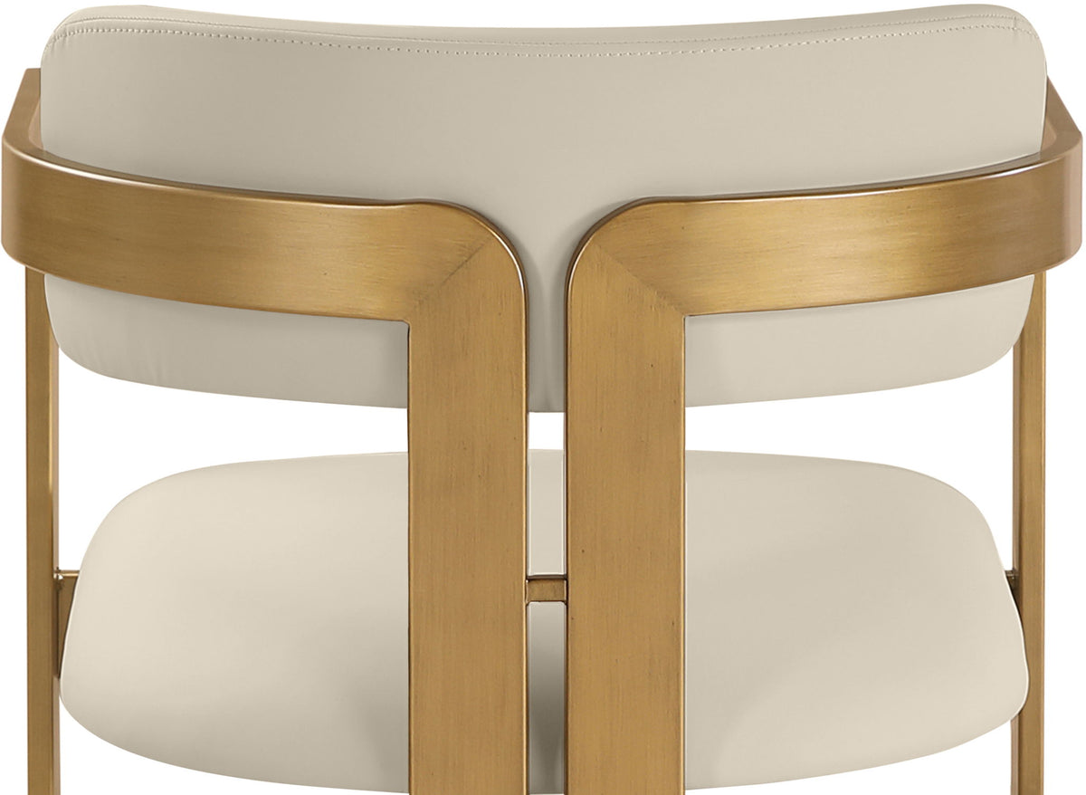 Aurum - Vegan Leather Upholstered Dining Chair With Brushed Brass Base (Set of 2)
