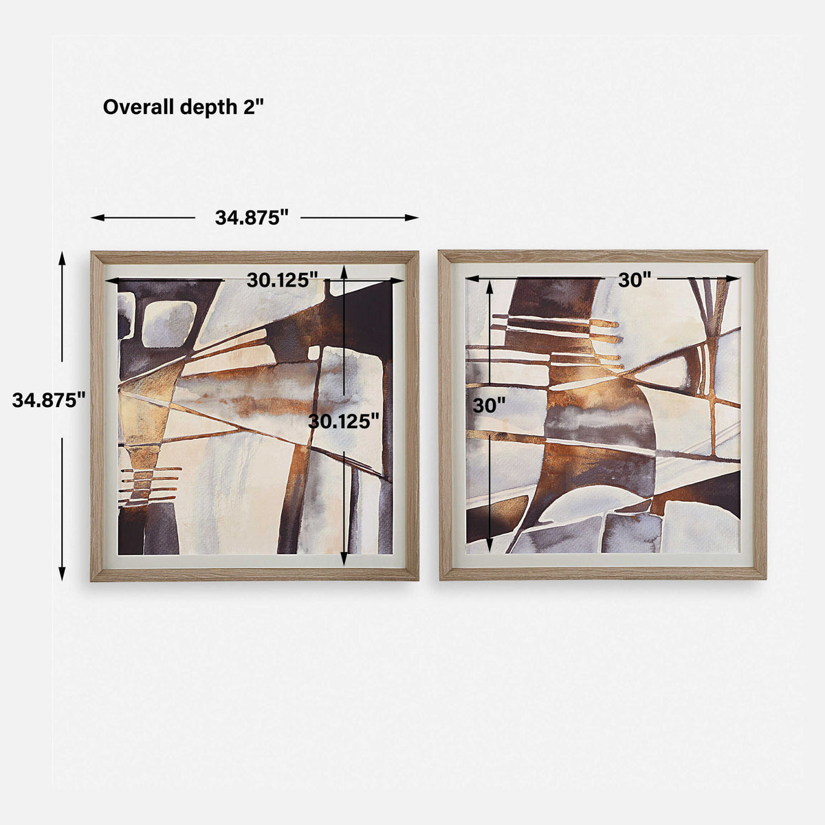 Vetrina - Framed Abstract Prints (Set of 2) - Gray