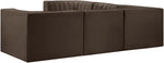 Rummi - Symmetrical Velvet Performance Fabric Upholstered 5 Piece Modular Sectional