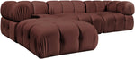 Orin - Velvet 4 Piece Modular Sectional With Chaise