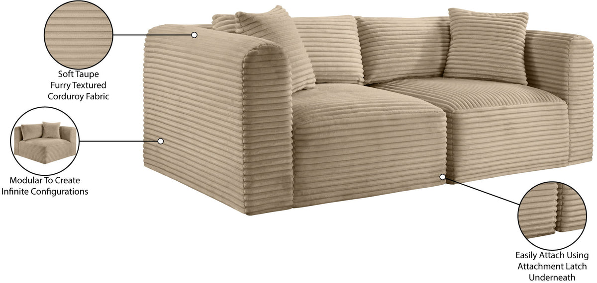 Shaggy - Fabric 2 Seat Modular Sofa