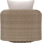 Seacrest - Olefin Water Resistant Fabric And Wicker Outdoor Patio Swivel Chair