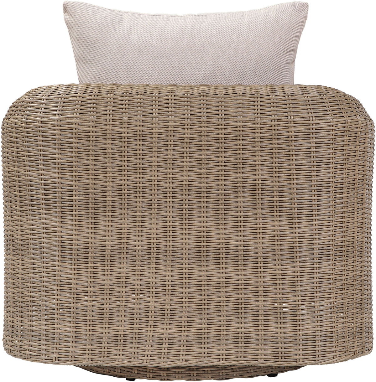 Seacrest - Olefin Water Resistant Fabric And Wicker Outdoor Patio Swivel Chair