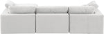Comfy - 4 Piece Velvet Modular Sectional With Chaise - White