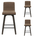 Vienna - 35.5" Swivel Counter Height Square Back Wood Bar Stool With Faux Leather Seat