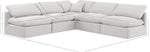 Indulge - Velvet 5 Piece Modular Corner Armless Sectional