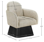 Marlowe - Linen Textured Fabric Upholstered Swivel Accent Chair - Stained Black