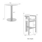 Jazmin - 3-Piece Outdoor Bar Height Bistro Dining Set - White / Black