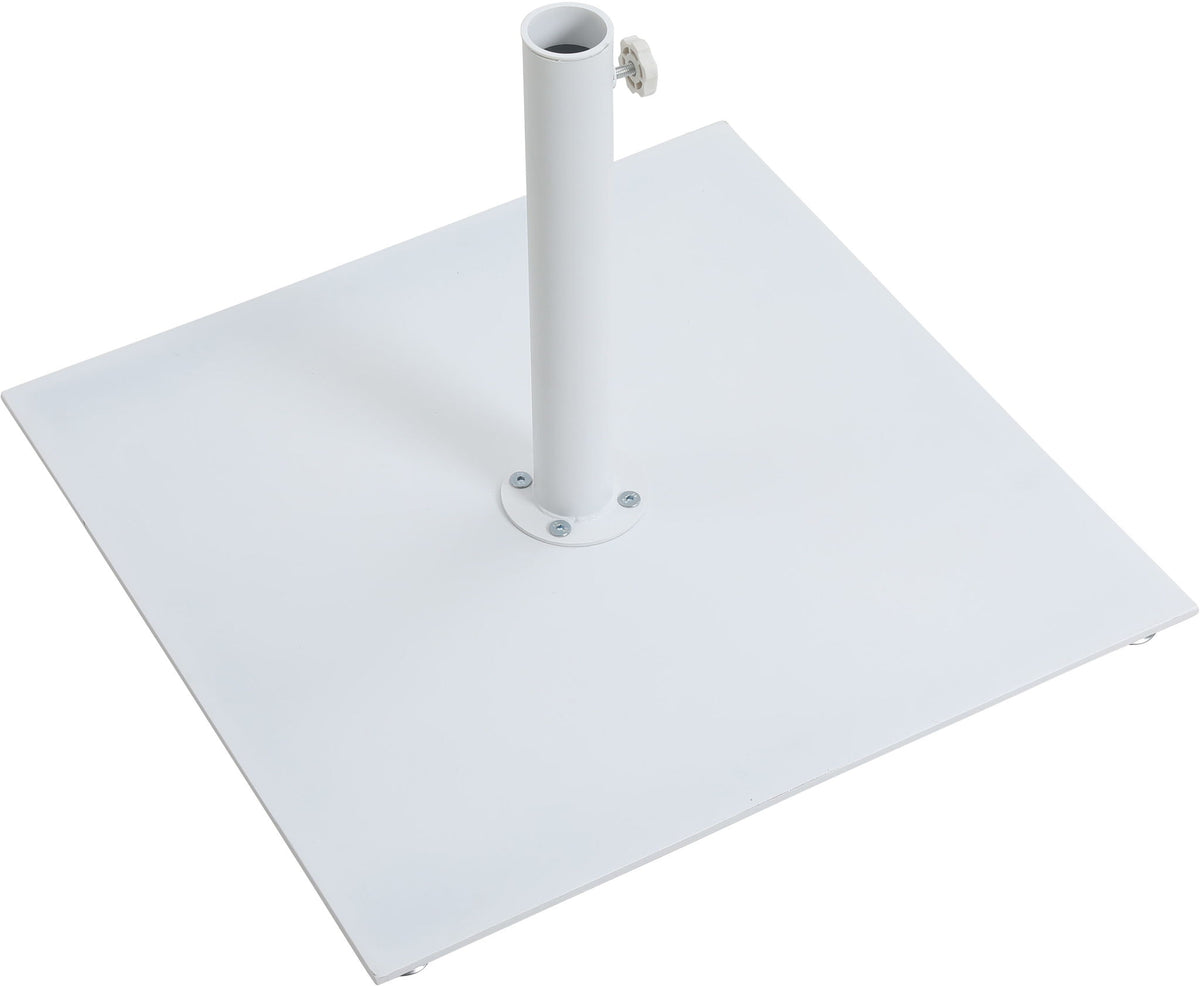 Fiji - Aluminum Patio Umbrella With Square White And Teak Base