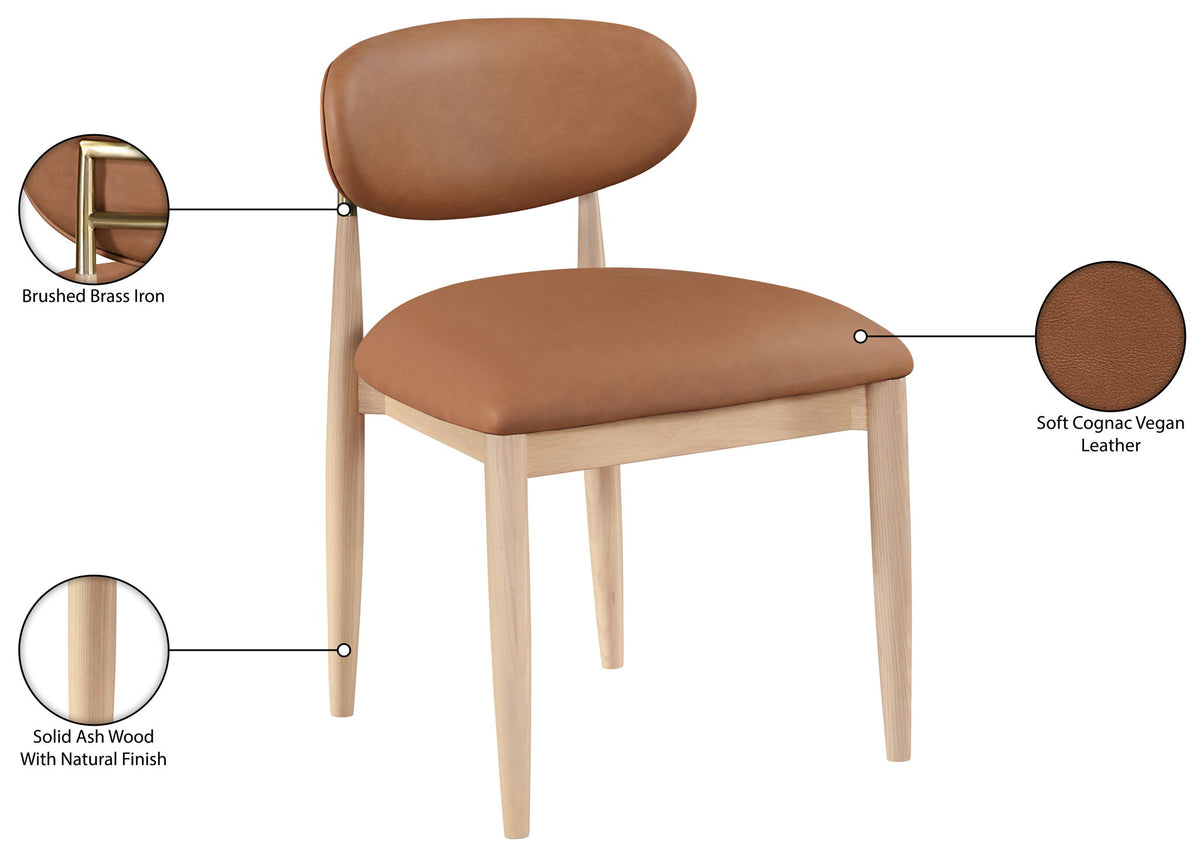 Riccio - Faux Leather Dining Side Chair (Set of 2) - Natural Frame