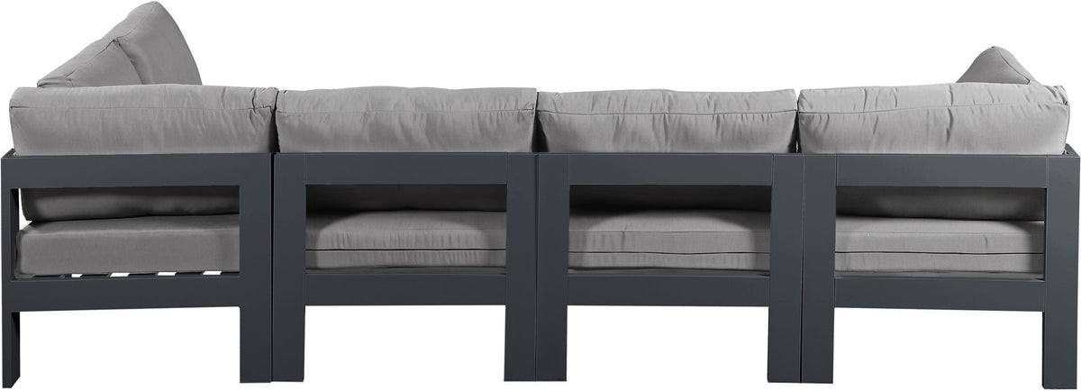 Nizuc - Outdoor Patio 5 Piece Modular Sectional With Gray Frame