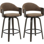 Daxton - Swivel Counter Height Round Back Wood Bar Stool With Faux Leather Seat