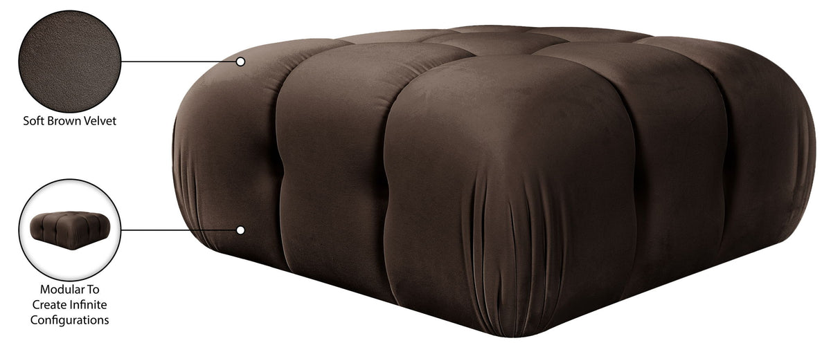 Orin - Velvet Performance Fabric Upholstered Modular Ottoman
