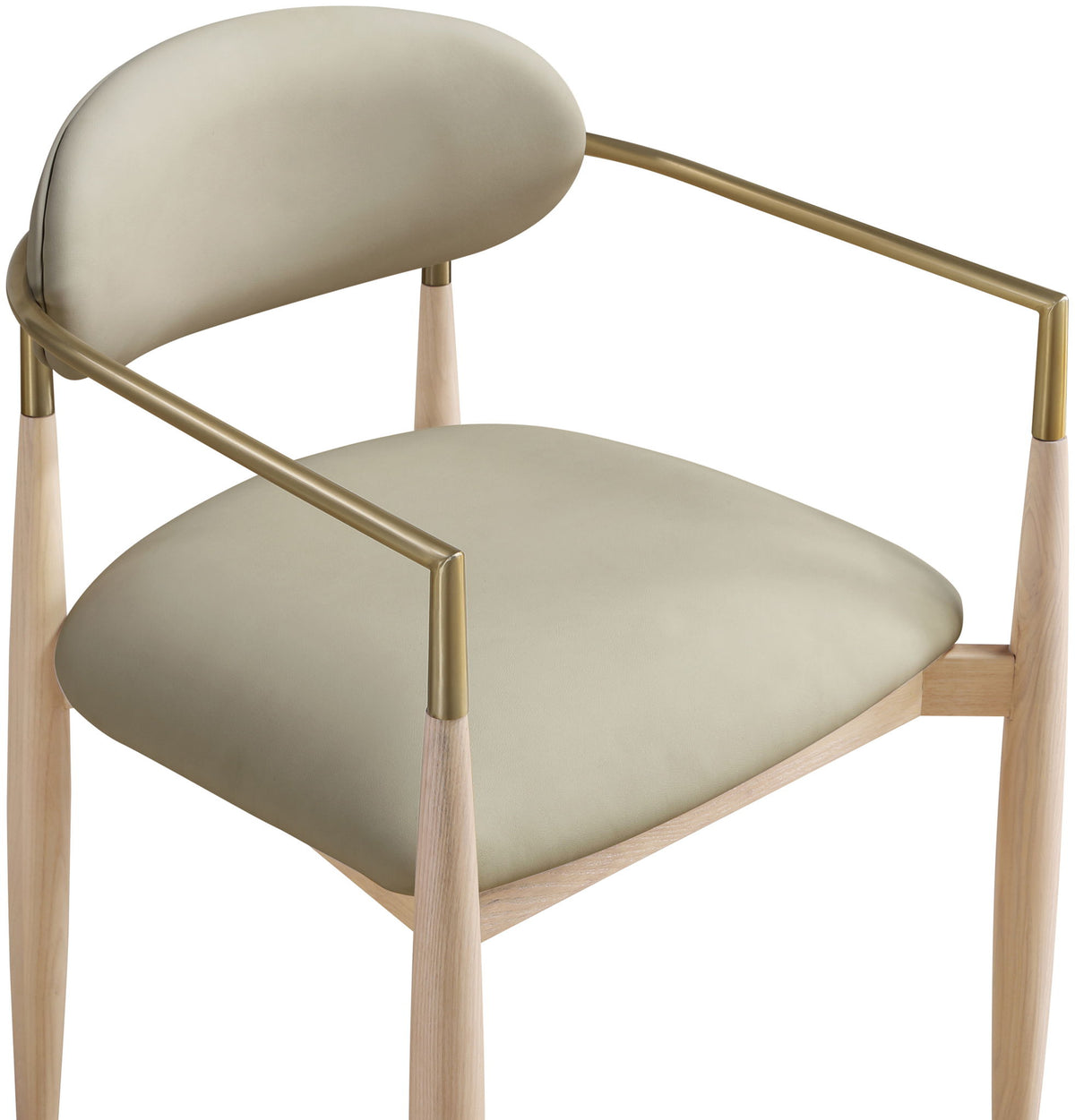 Riccio - Dining Arm Chair (Set of 2) - Natural And Gold Frame