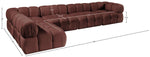 Orin - Velvet 5 Piece Modular Sectional