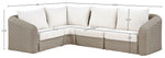 Seacrest - Olefin Water Resistant Fabric And Wicker 4 Piece Outdoor Patio Modular Sectional