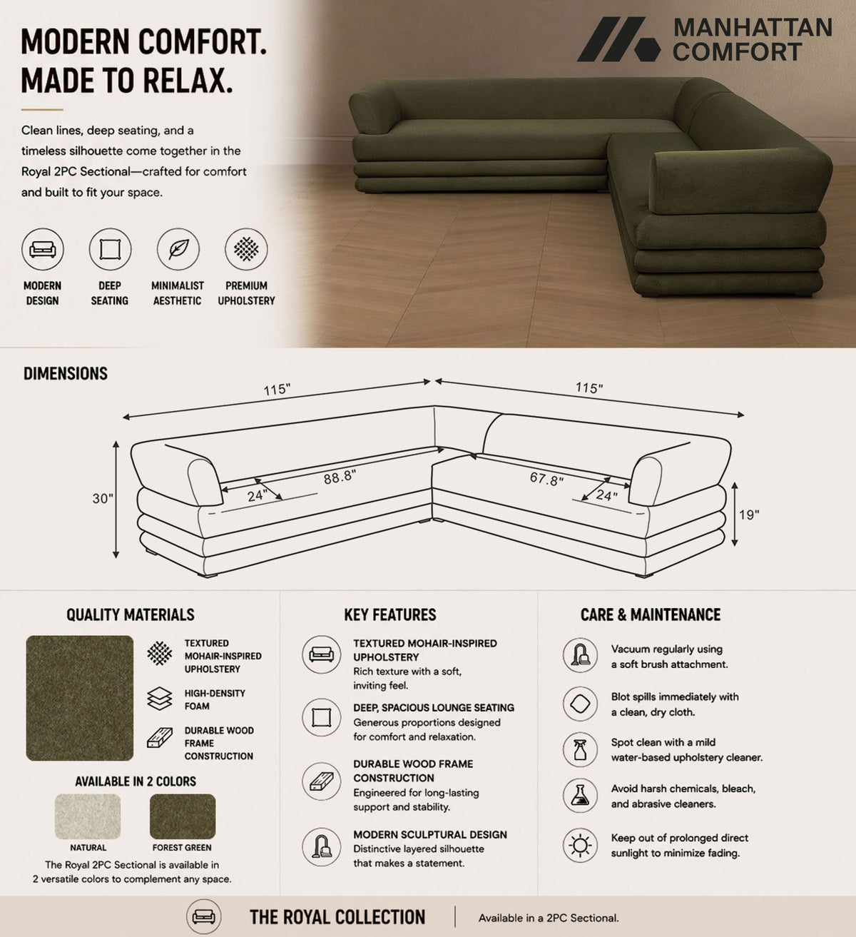 Manhattan Royal - 2-Piece Sectional