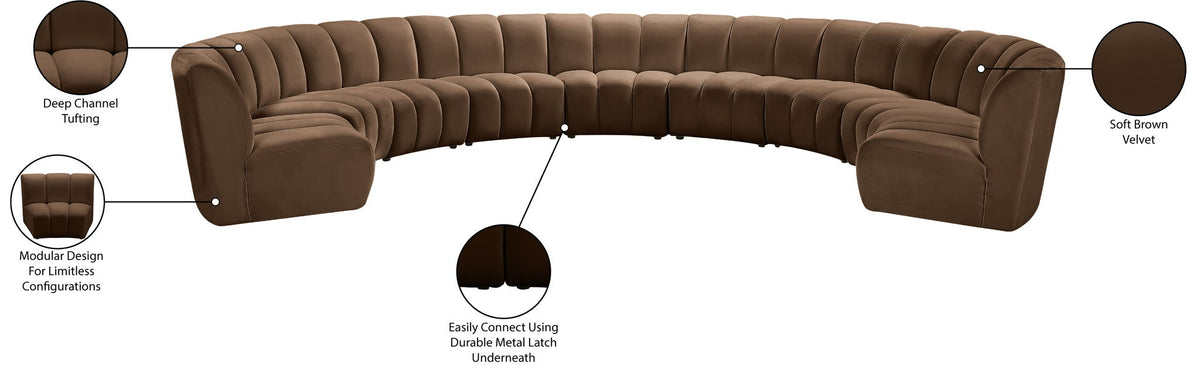 Infinity - 9 Piece Velvet Modular Sectional