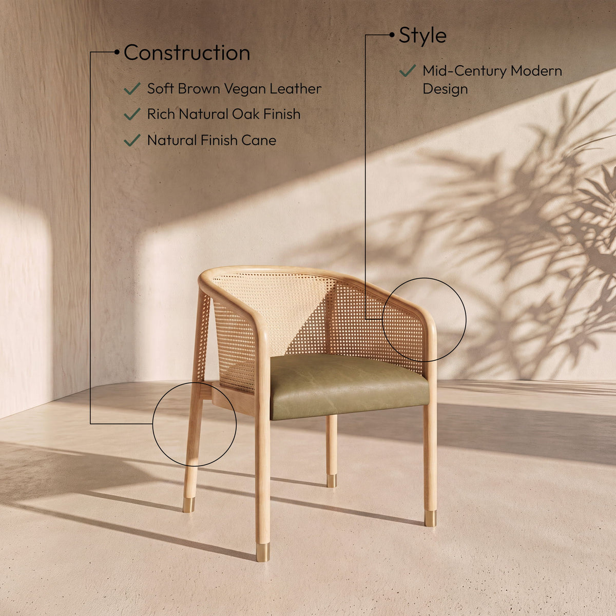 Sylvan - Vegan Leather Dining Chair (Set of 2) - Natural Frame
