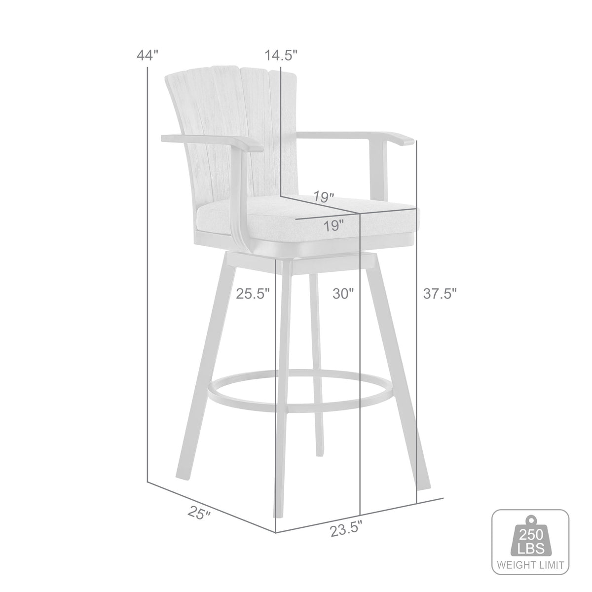 Hazel - Outdoor Patio Swivel Bar Stool